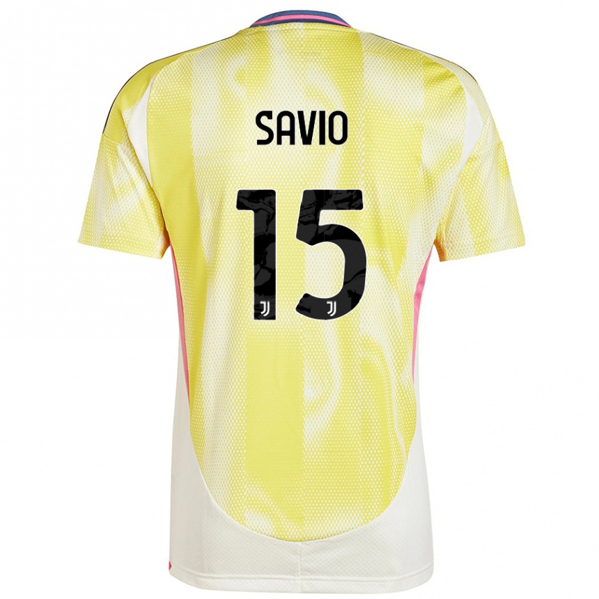 Kids Football Federico Savio #15 Solar Yellow Away Jersey 2024/25 T-Shirt