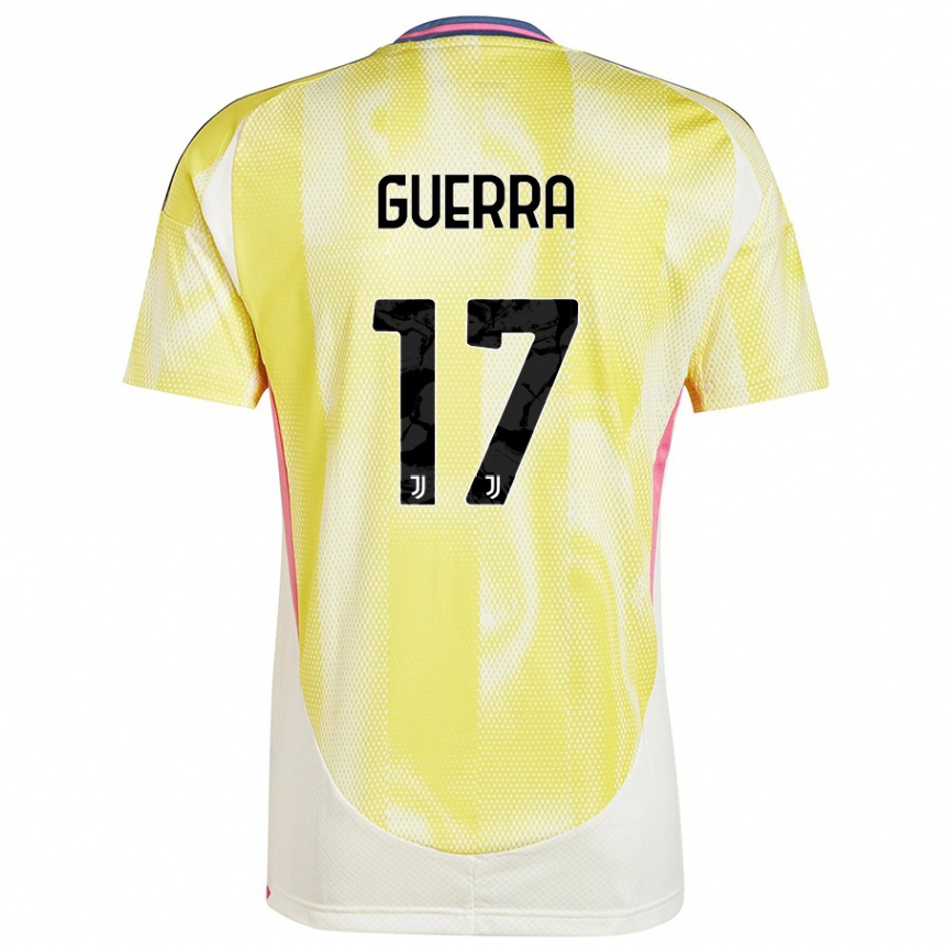 Kids Football Simone Guerra #17 Solar Yellow Away Jersey 2024/25 T-Shirt