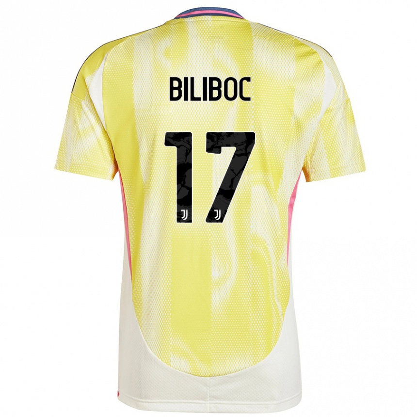 Kids Football Lorenzo Biliboc #17 Solar Yellow Away Jersey 2024/25 T-Shirt