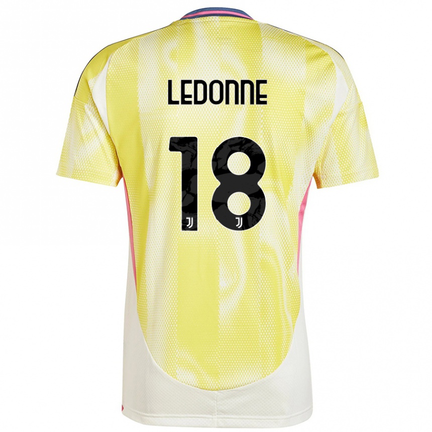 Kids Football Nicolò Ledonne #18 Solar Yellow Away Jersey 2024/25 T-Shirt