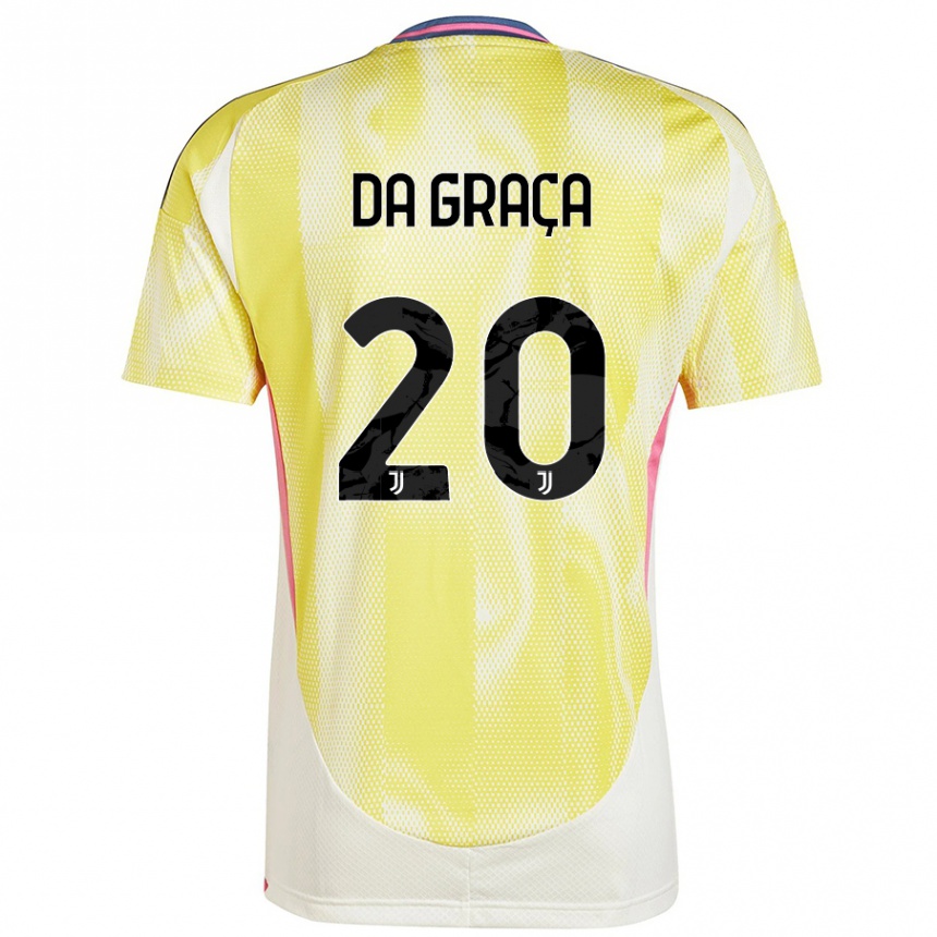 Kids Football Cosimo Da Graça #20 Solar Yellow Away Jersey 2024/25 T-Shirt