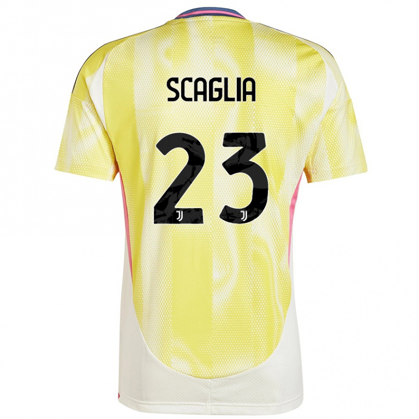 Kids Football Filippo Scaglia #23 Solar Yellow Away Jersey 2024/25 T-Shirt