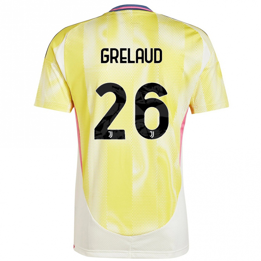 Kids Football Josue Grelaud #26 Solar Yellow Away Jersey 2024/25 T-Shirt