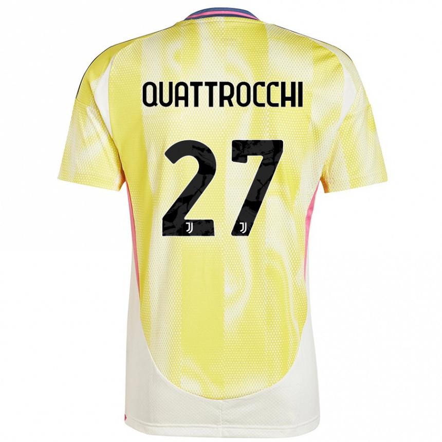 Kids Football Juan Ignacio Quattrocchi #27 Solar Yellow Away Jersey 2024/25 T-Shirt