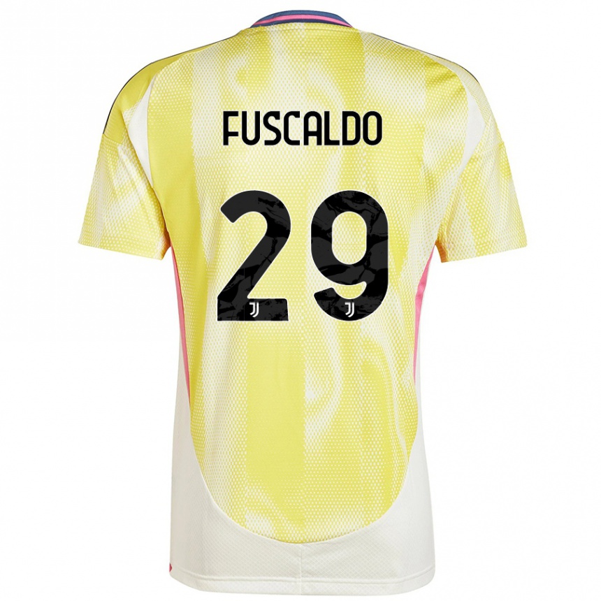 Kids Football Matteo Fuscaldo #29 Solar Yellow Away Jersey 2024/25 T-Shirt