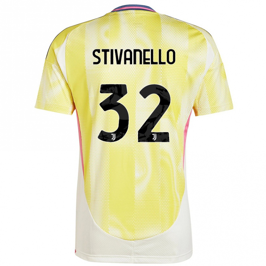 Kids Football Riccardo Stivanello #32 Solar Yellow Away Jersey 2024/25 T-Shirt