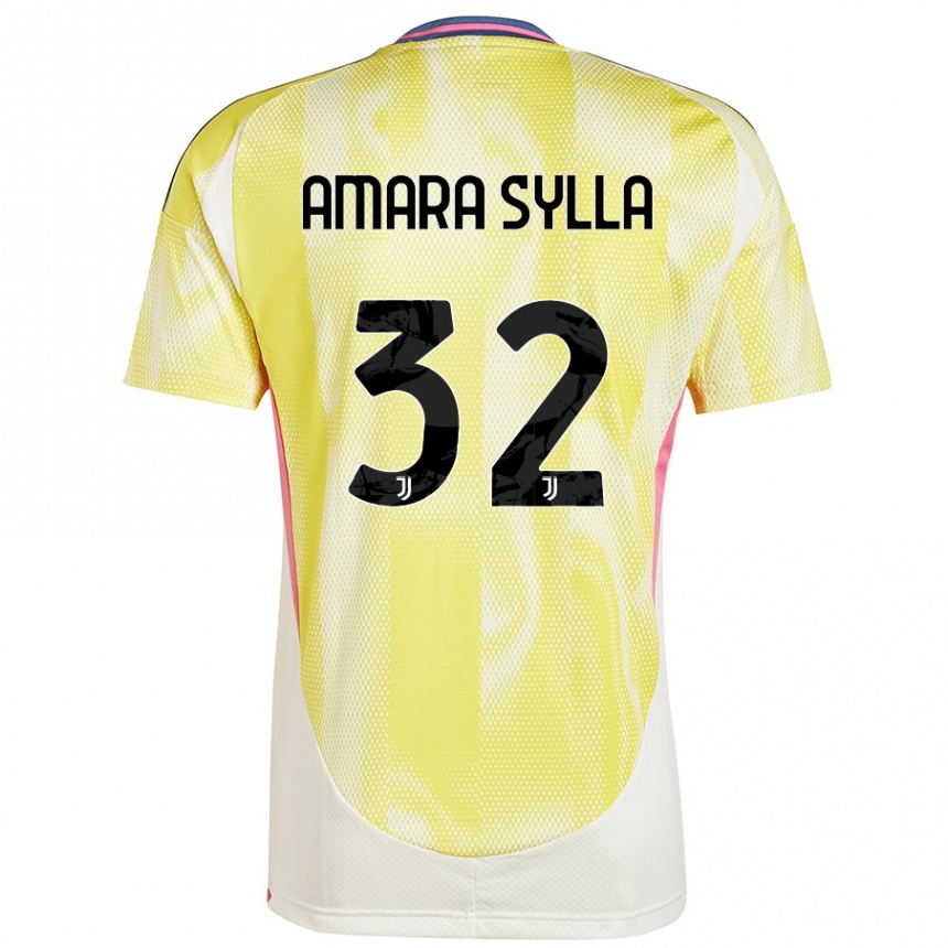 Kids Football Idris Amara Sylla #32 Solar Yellow Away Jersey 2024/25 T-Shirt