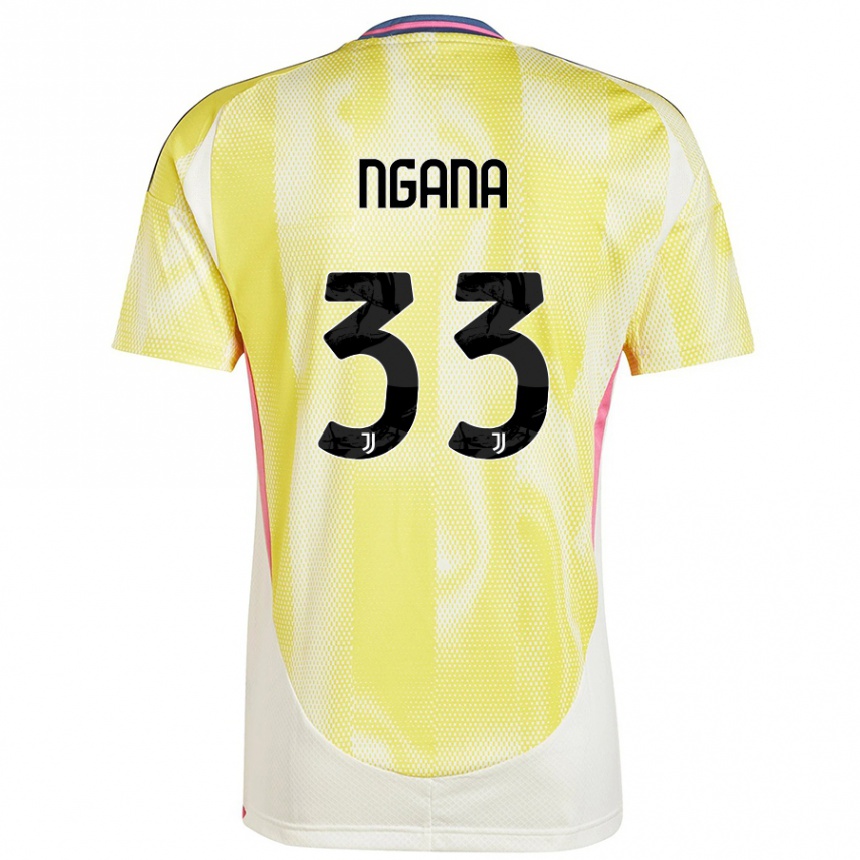 Kids Football Valdes Ngana #33 Solar Yellow Away Jersey 2024/25 T-Shirt