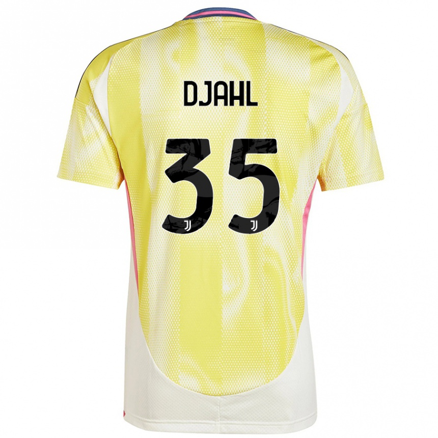 Kids Football Rayan Djahl #35 Solar Yellow Away Jersey 2024/25 T-Shirt