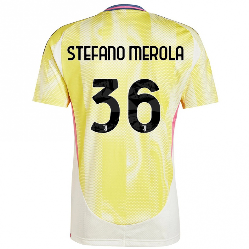 Kids Football Antonio Stefano Merola #36 Solar Yellow Away Jersey 2024/25 T-Shirt