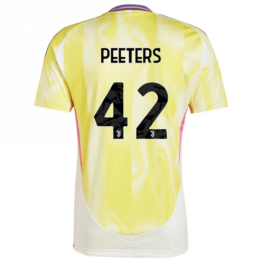 Kids Football Daouda Peeters #42 Solar Yellow Away Jersey 2024/25 T-Shirt