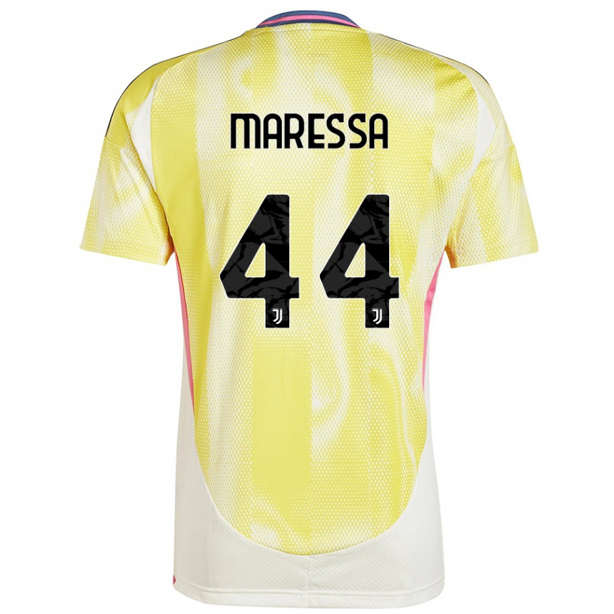 Kids Football Tommaso Maressa #44 Solar Yellow Away Jersey 2024/25 T-Shirt