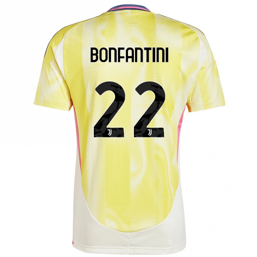 Kids Football Agnese Bonfantini #22 Solar Yellow Away Jersey 2024/25 T-Shirt