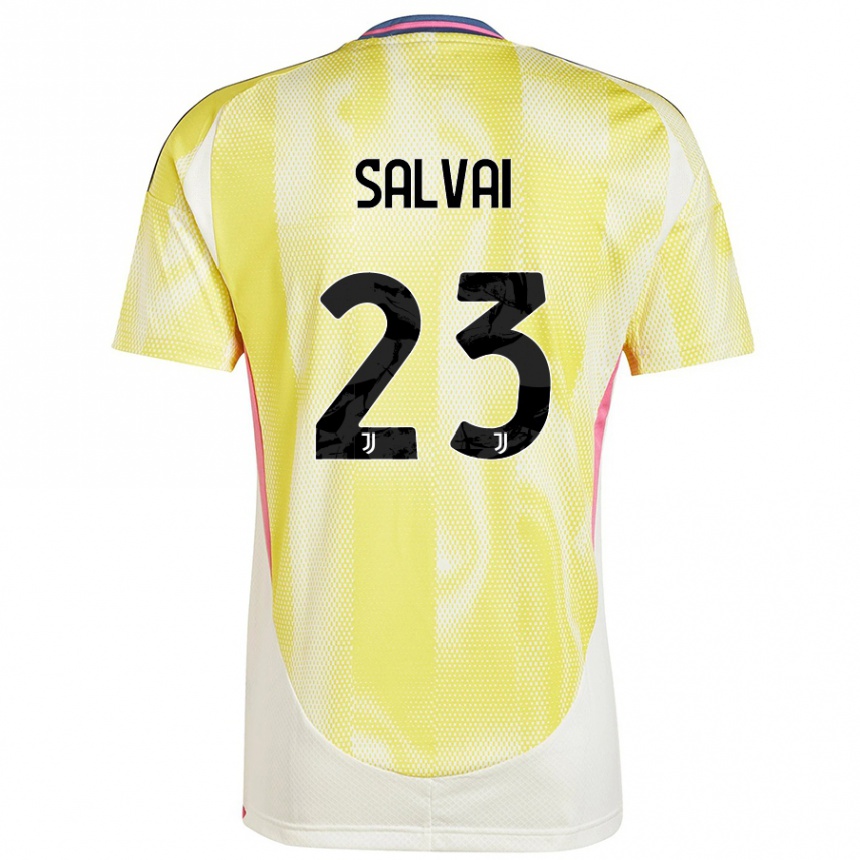 Kids Football Cecilia Salvai #23 Solar Yellow Away Jersey 2024/25 T-Shirt