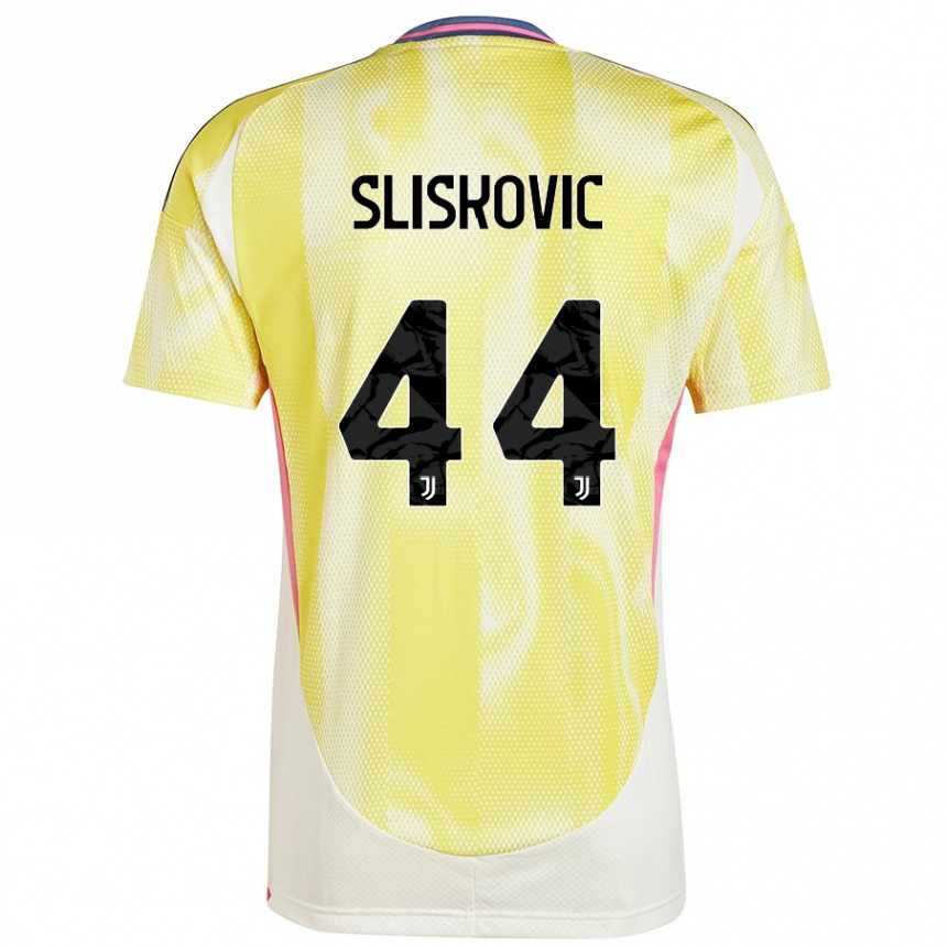 Kids Football Gloria Slišković #44 Solar Yellow Away Jersey 2024/25 T-Shirt