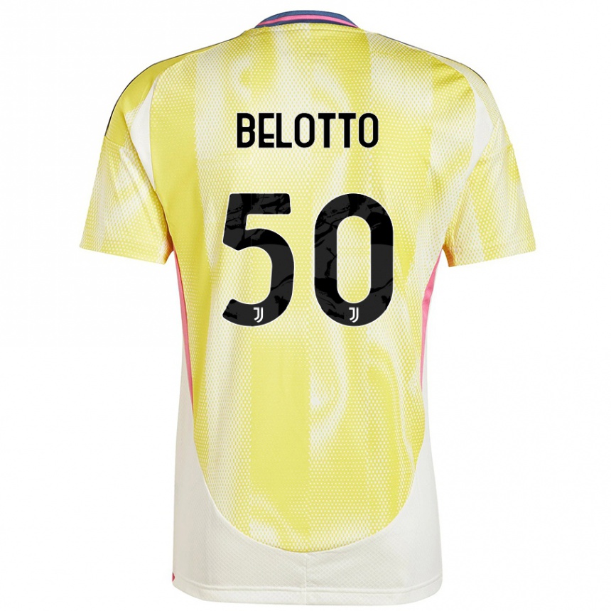 Kids Football Soledad Belotto #50 Solar Yellow Away Jersey 2024/25 T-Shirt