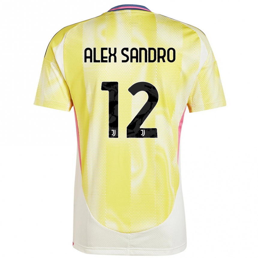 Kids Football Alex Sandro #12 Solar Yellow Away Jersey 2024/25 T-Shirt