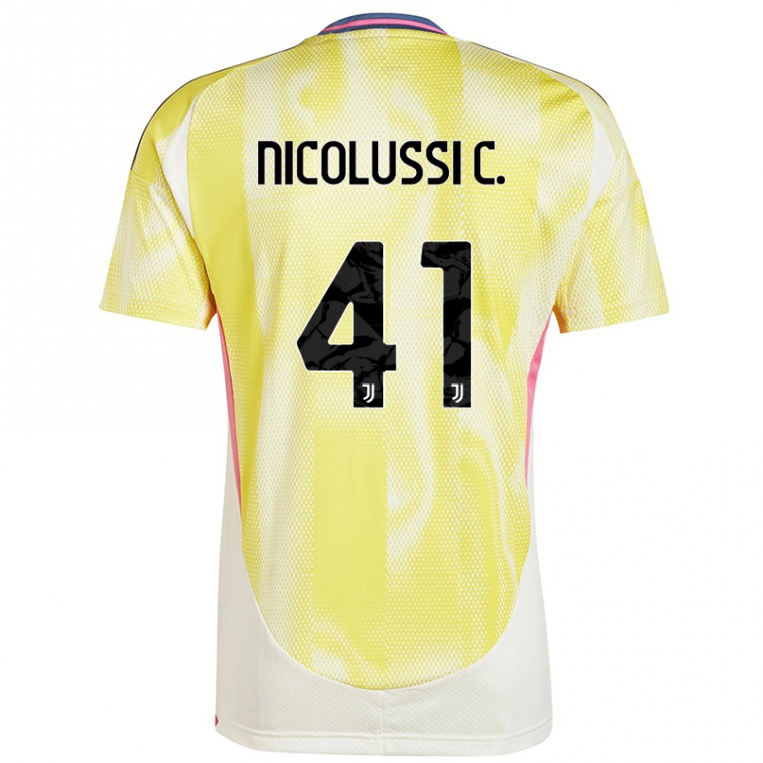 Kids Football Hans Nicolussi Caviglia #41 Solar Yellow Away Jersey 2024/25 T-Shirt