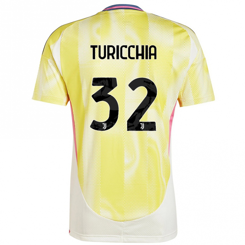 Kids Football Riccardo Turicchia #32 Solar Yellow Away Jersey 2024/25 T-Shirt