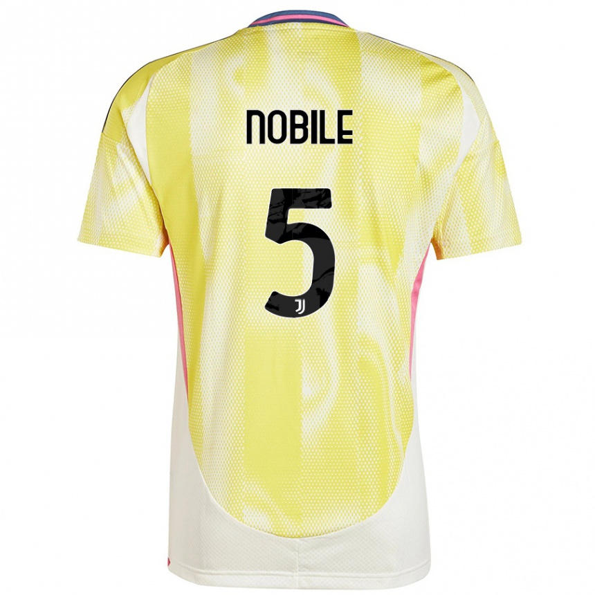 Kids Football Riccardo Nobile #5 Solar Yellow Away Jersey 2024/25 T-Shirt