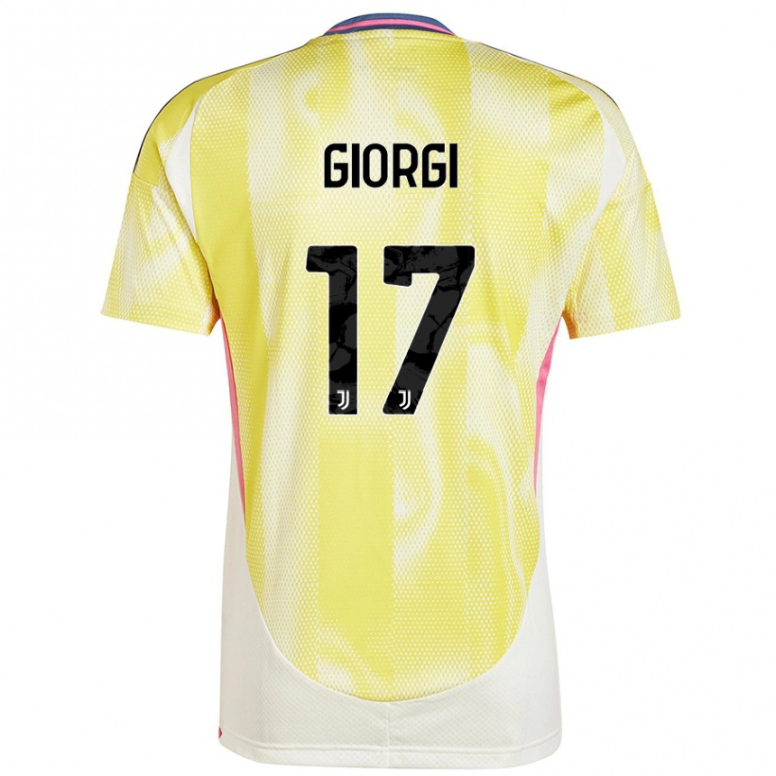 Kids Football Lorenzo Giorgi #17 Solar Yellow Away Jersey 2024/25 T-Shirt