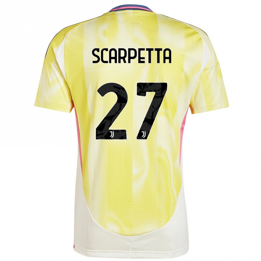 Kids Football Jacopo Scarpetta #27 Solar Yellow Away Jersey 2024/25 T-Shirt