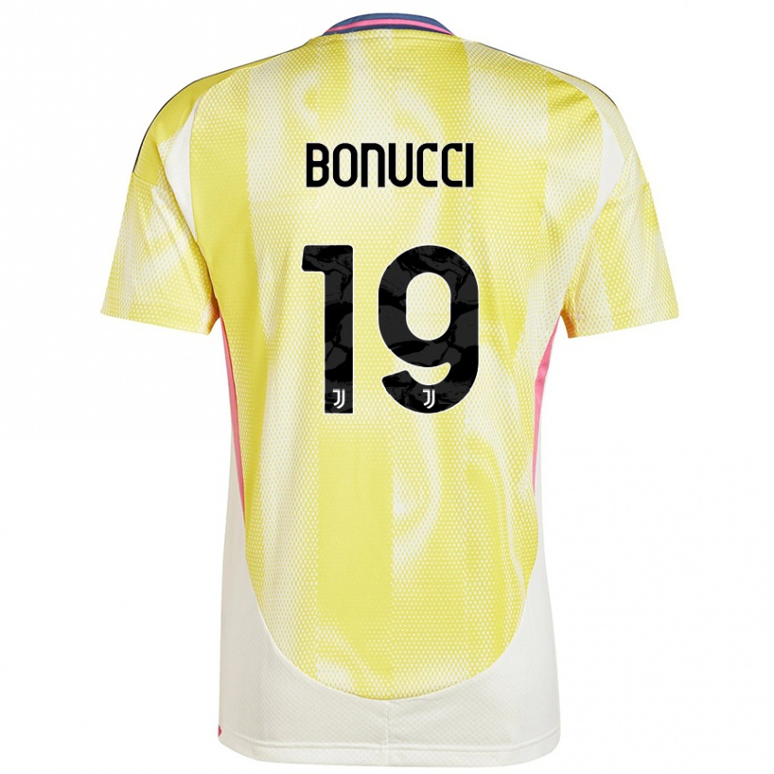 Kids Football Leonardo Bonucci #19 Solar Yellow Away Jersey 2024/25 T-Shirt