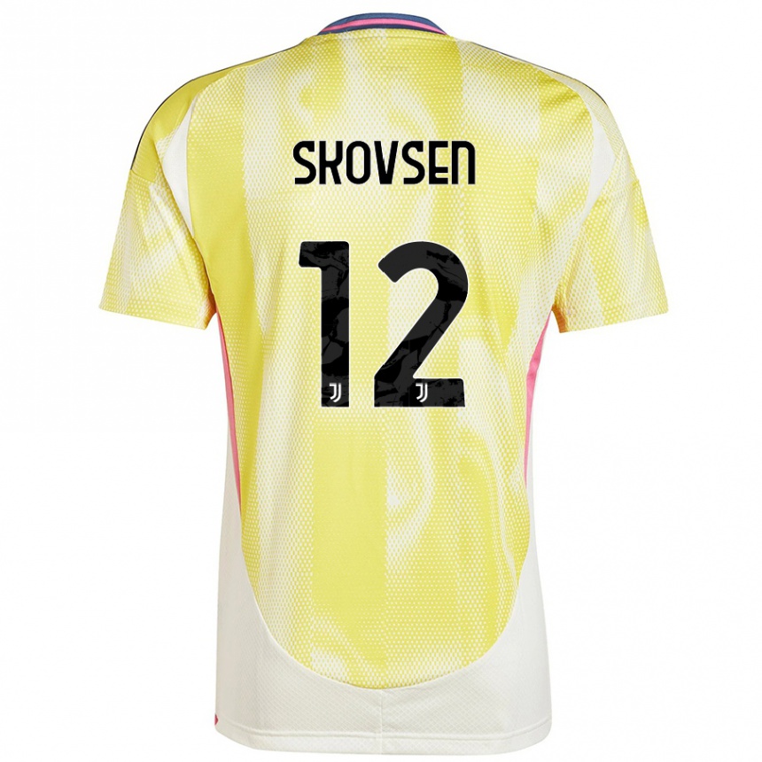 Kids Football Matilde Lundorf Skovsen #12 Solar Yellow Away Jersey 2024/25 T-Shirt