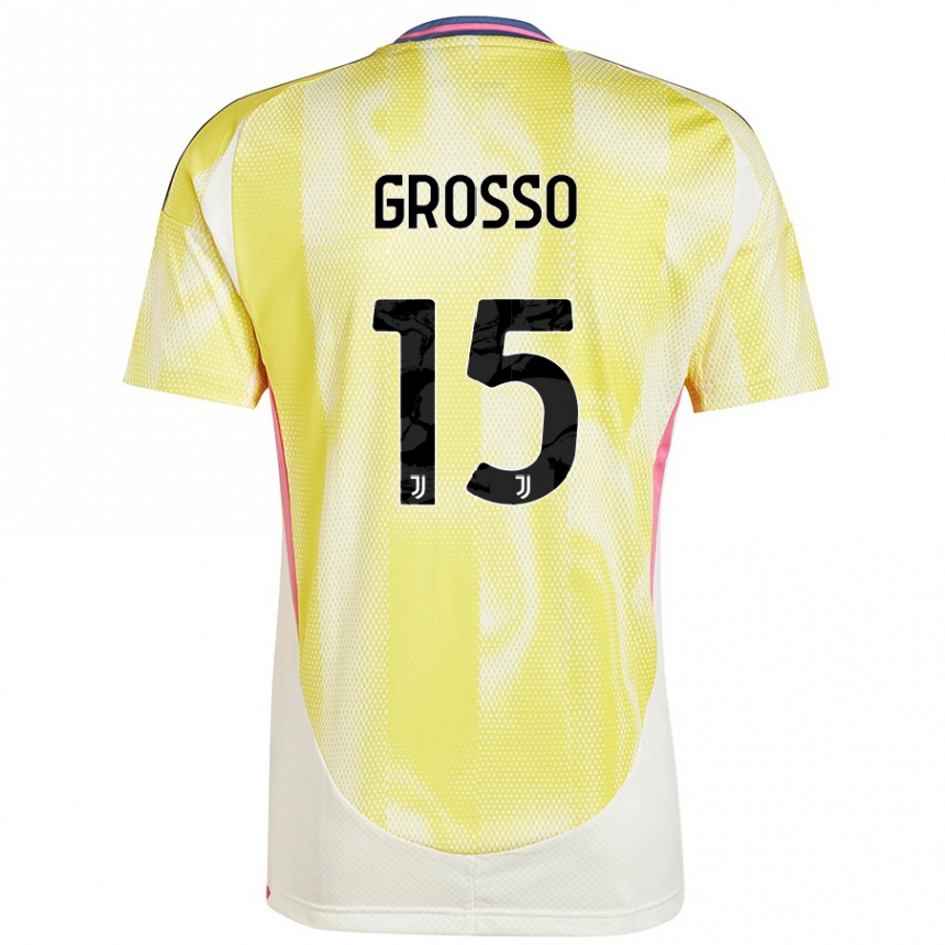 Kids Football Julia Grosso #15 Solar Yellow Away Jersey 2024/25 T-Shirt