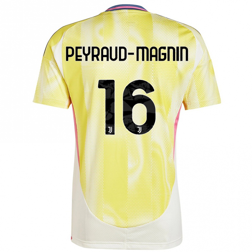 Kids Football Pauline Peyraud-Magnin #16 Solar Yellow Away Jersey 2024/25 T-Shirt