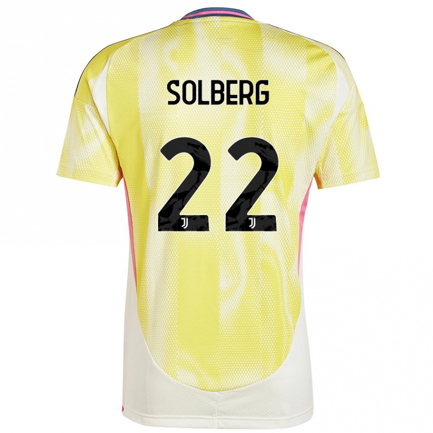 Kids Football Elias Solberg #22 Solar Yellow Away Jersey 2024/25 T-Shirt