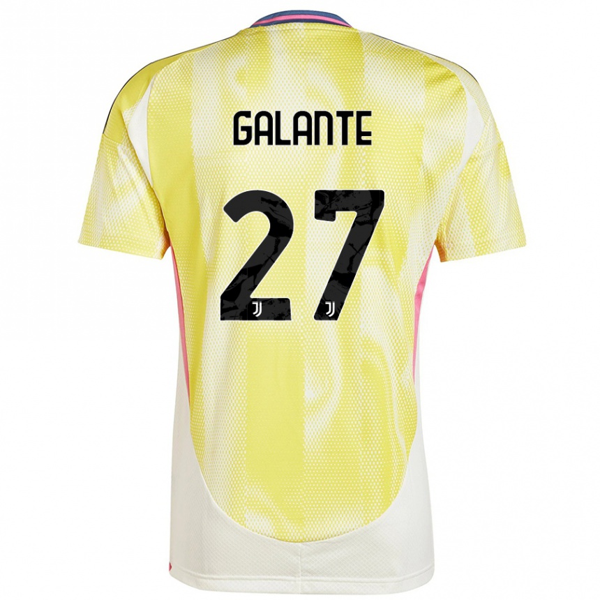 Kids Football Tommaso Galante #27 Solar Yellow Away Jersey 2024/25 T-Shirt