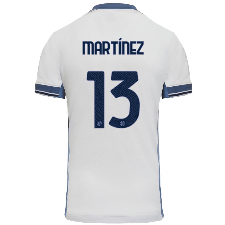 Kids Football Josep Martínez #13 White Grey Away Jersey 2024/25 T-Shirt