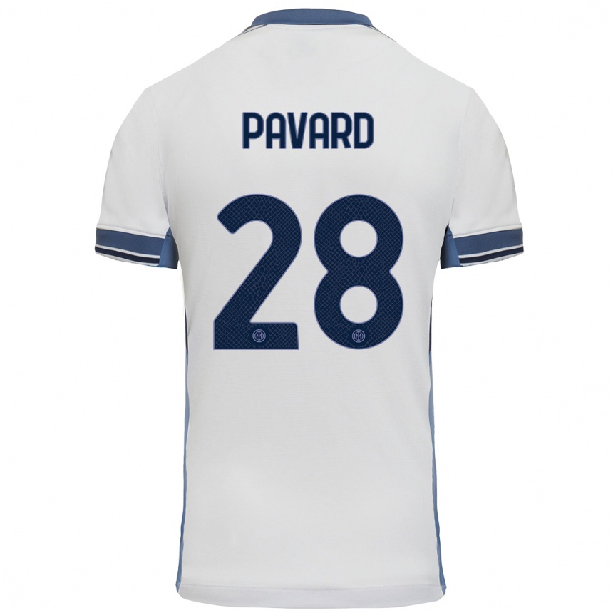 Kids Football Benjamin Pavard #28 White Grey Away Jersey 2024/25 T-Shirt