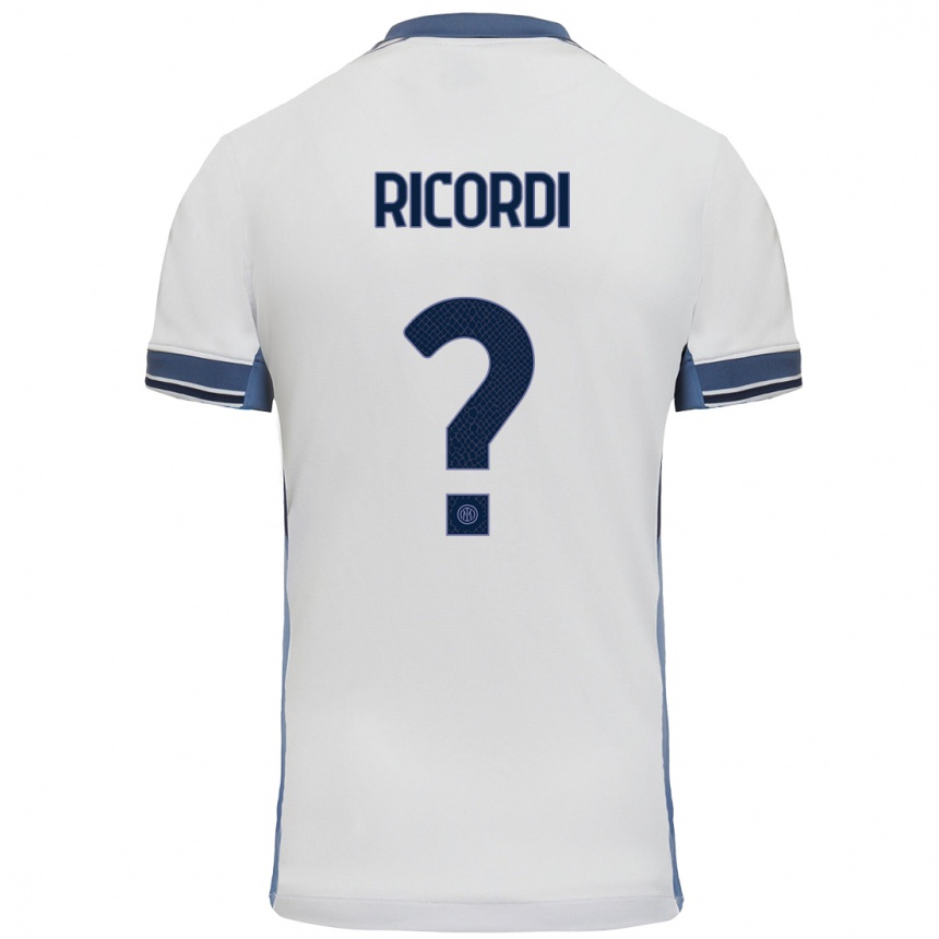 Kids Football Tommaso Ricordi #0 White Grey Away Jersey 2024/25 T-Shirt