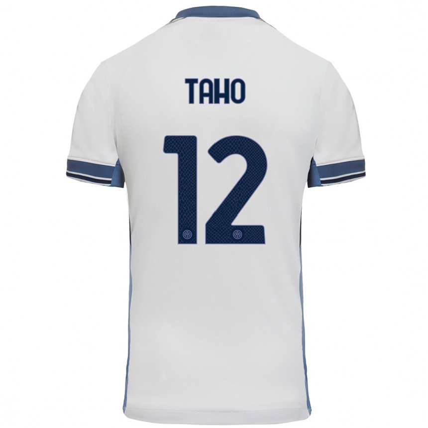 Kids Football Alain Taho #12 White Grey Away Jersey 2024/25 T-Shirt