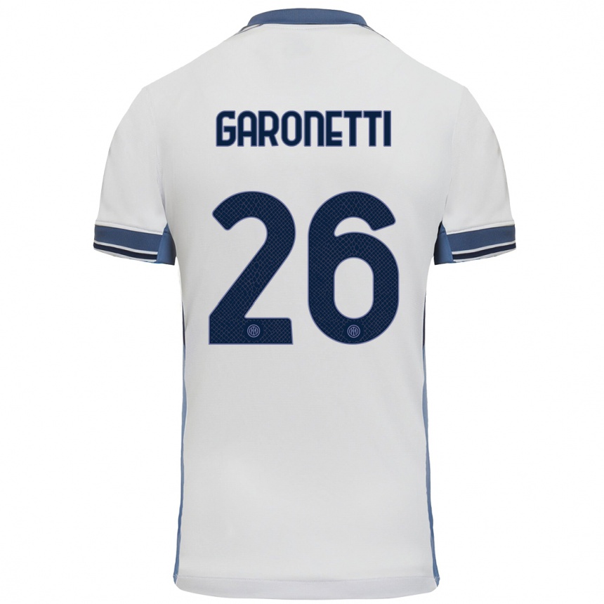 Kids Football Gabriele Garonetti #26 White Grey Away Jersey 2024/25 T-Shirt