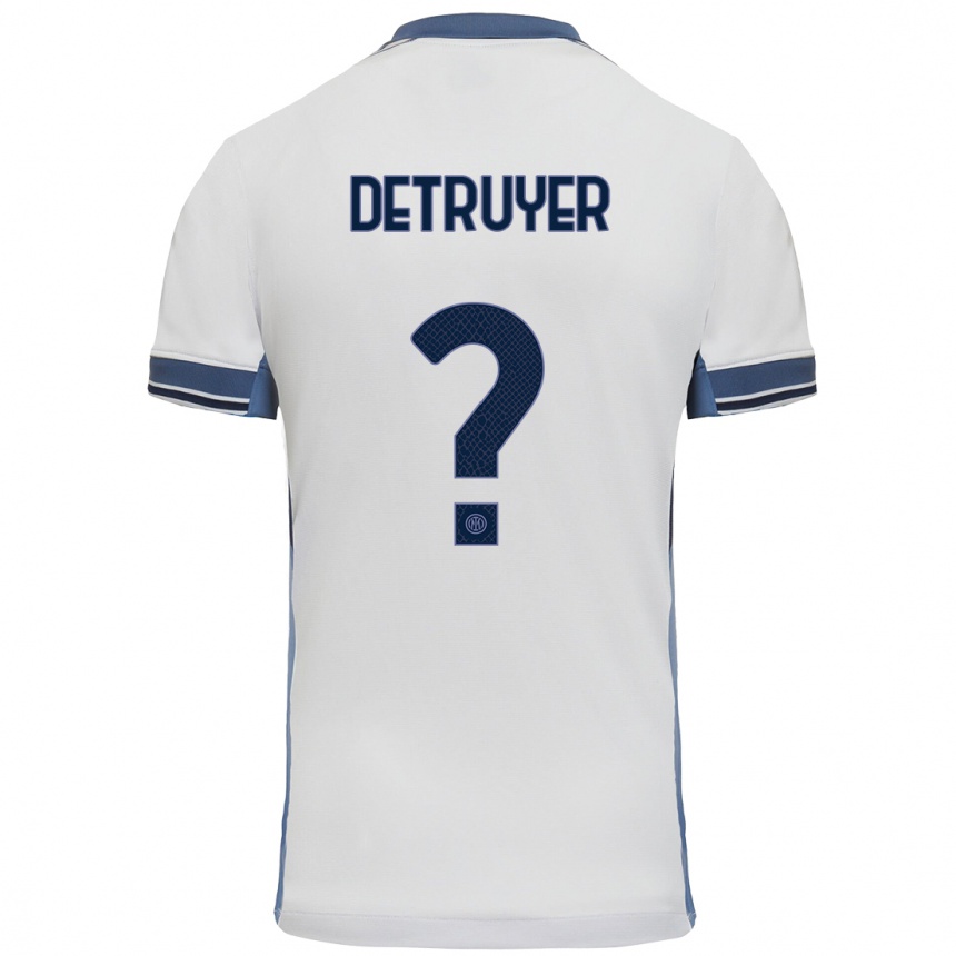 Kids Football Marie Detruyer #0 White Grey Away Jersey 2024/25 T-Shirt