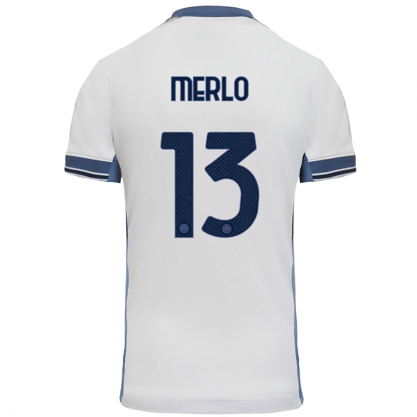 Kids Football Beatrice Merlo #13 White Grey Away Jersey 2024/25 T-Shirt