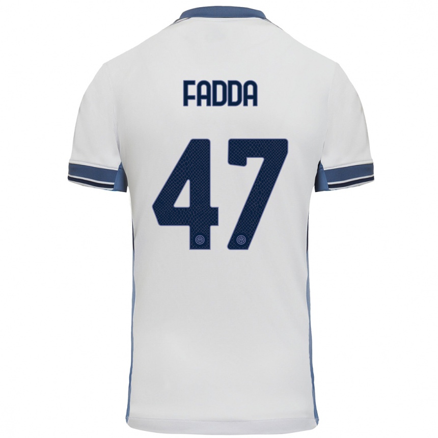 Kids Football Paola Fadda #47 White Grey Away Jersey 2024/25 T-Shirt