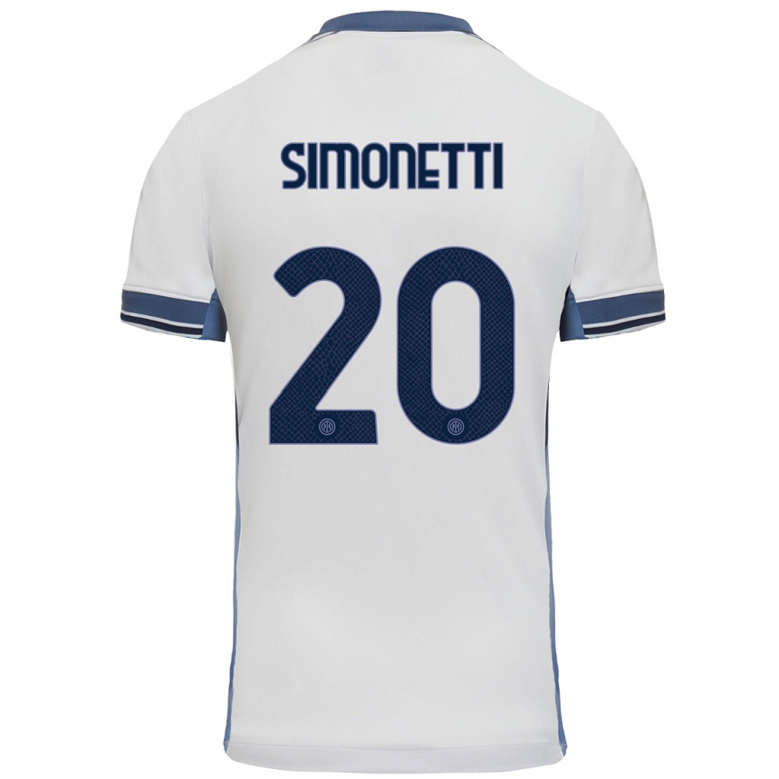 Kids Football Flaminia Simonetti #20 White Grey Away Jersey 2024/25 T-Shirt