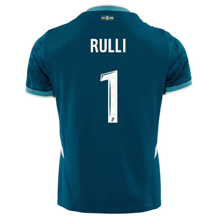 Kids Football Gerónimo Rulli #1 Turquoise Blue Away Jersey 2024/25 T-Shirt