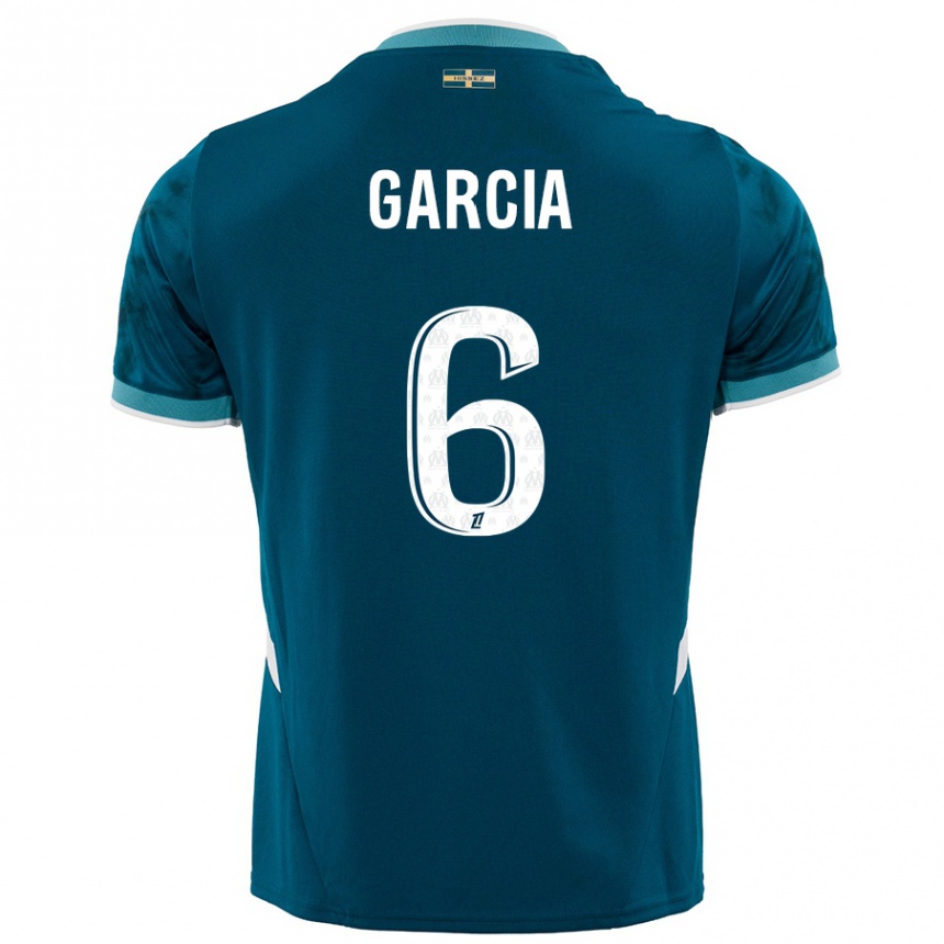 Kids Football Ulisses Garcia #6 Turquoise Blue Away Jersey 2024/25 T-Shirt