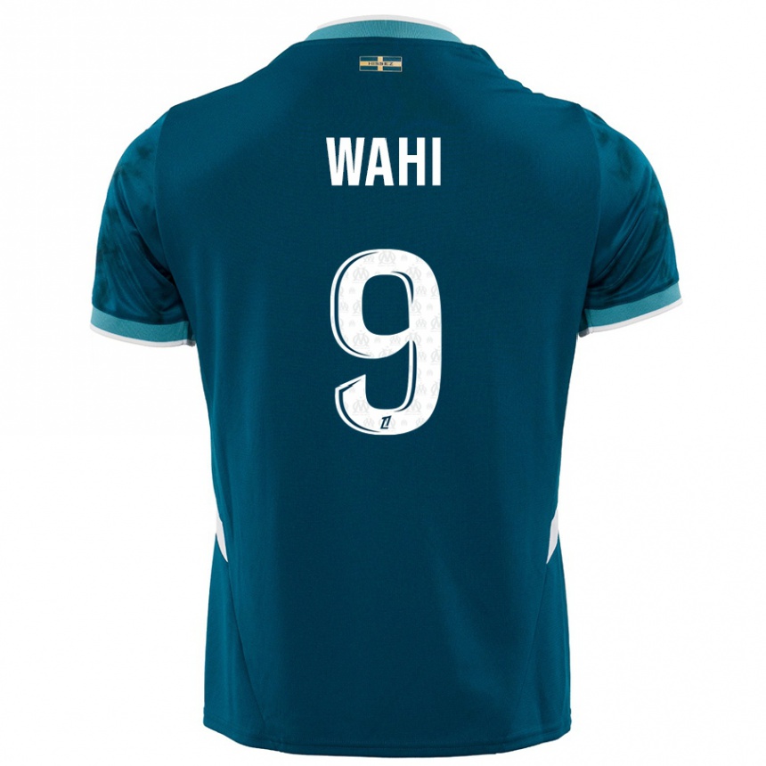 Kids Football Elye Wahi #9 Turquoise Blue Away Jersey 2024/25 T-Shirt