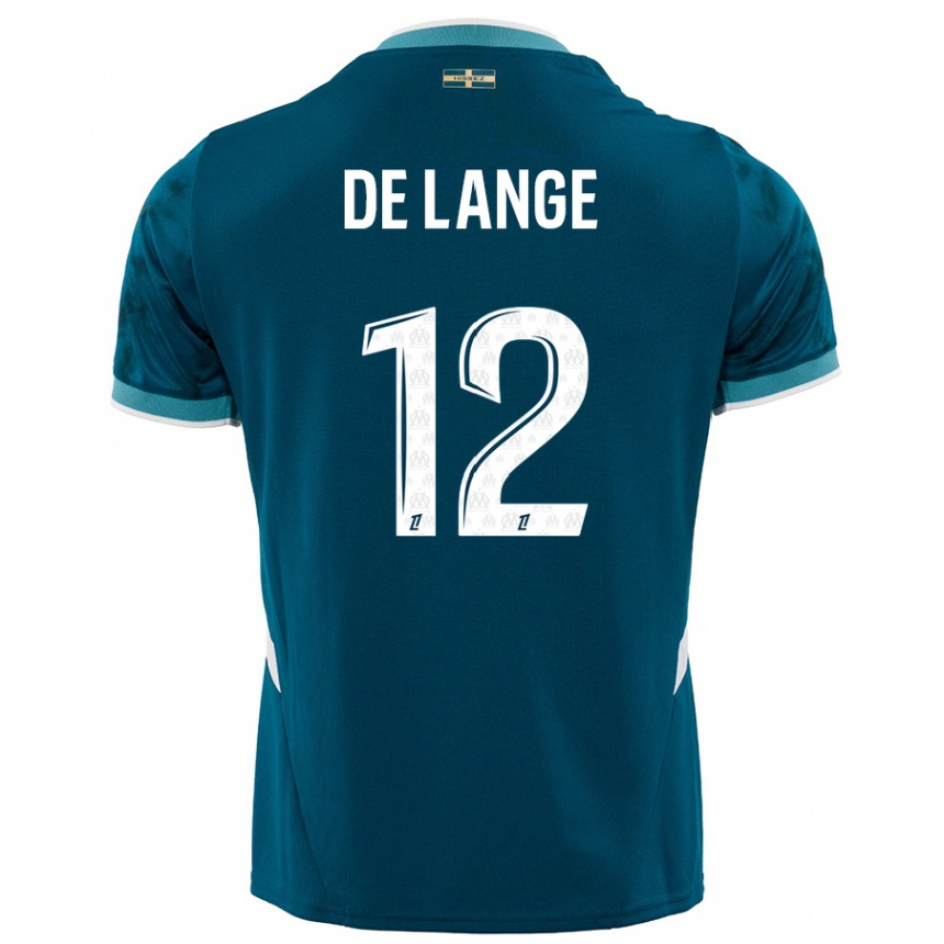 Kids Football Jeffrey De Lange #12 Turquoise Blue Away Jersey 2024/25 T-Shirt