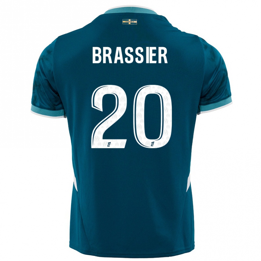 Kids Football Lilian Brassier #20 Turquoise Blue Away Jersey 2024/25 T-Shirt