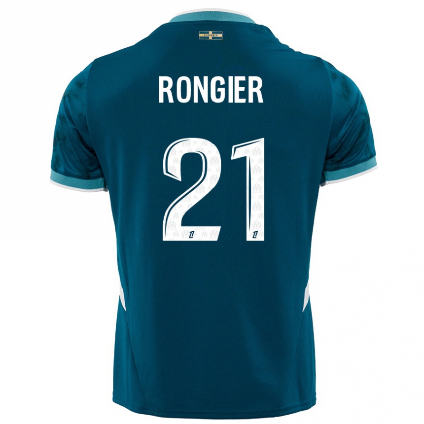 Kids Football Valentin Rongier #21 Turquoise Blue Away Jersey 2024/25 T-Shirt