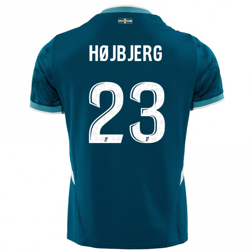 Kids Football Pierre Emile Hojbjerg #23 Turquoise Blue Away Jersey 2024/25 T-Shirt