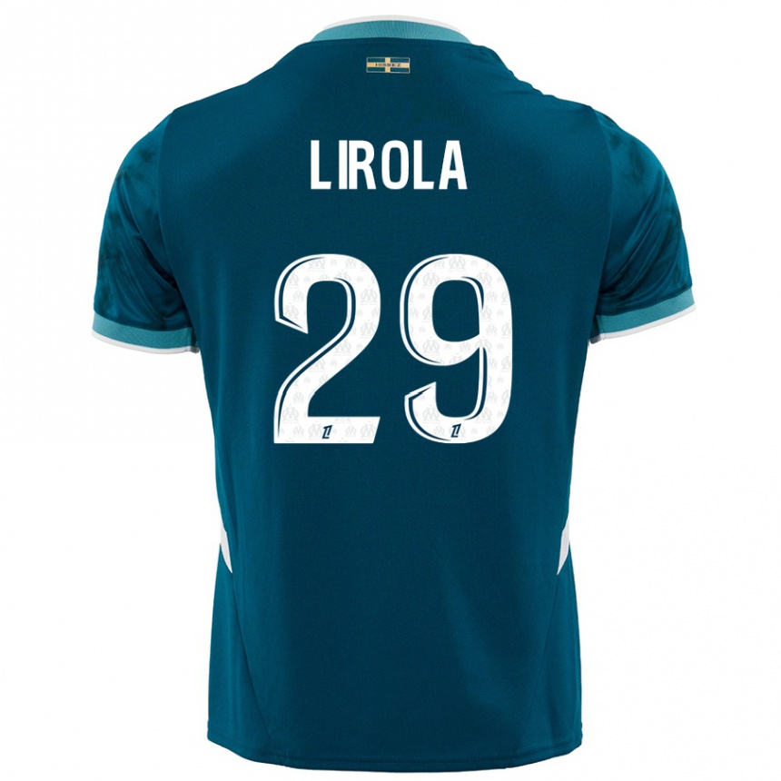 Kids Football Pol Lirola #29 Turquoise Blue Away Jersey 2024/25 T-Shirt