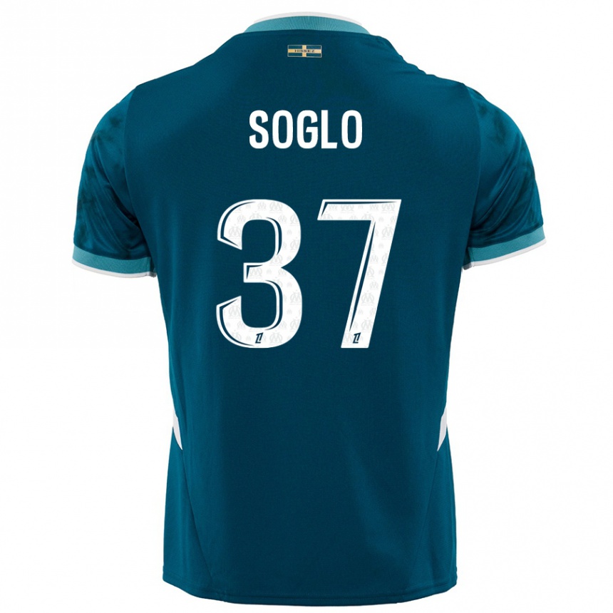 Kids Football Emran Soglo #37 Turquoise Blue Away Jersey 2024/25 T-Shirt